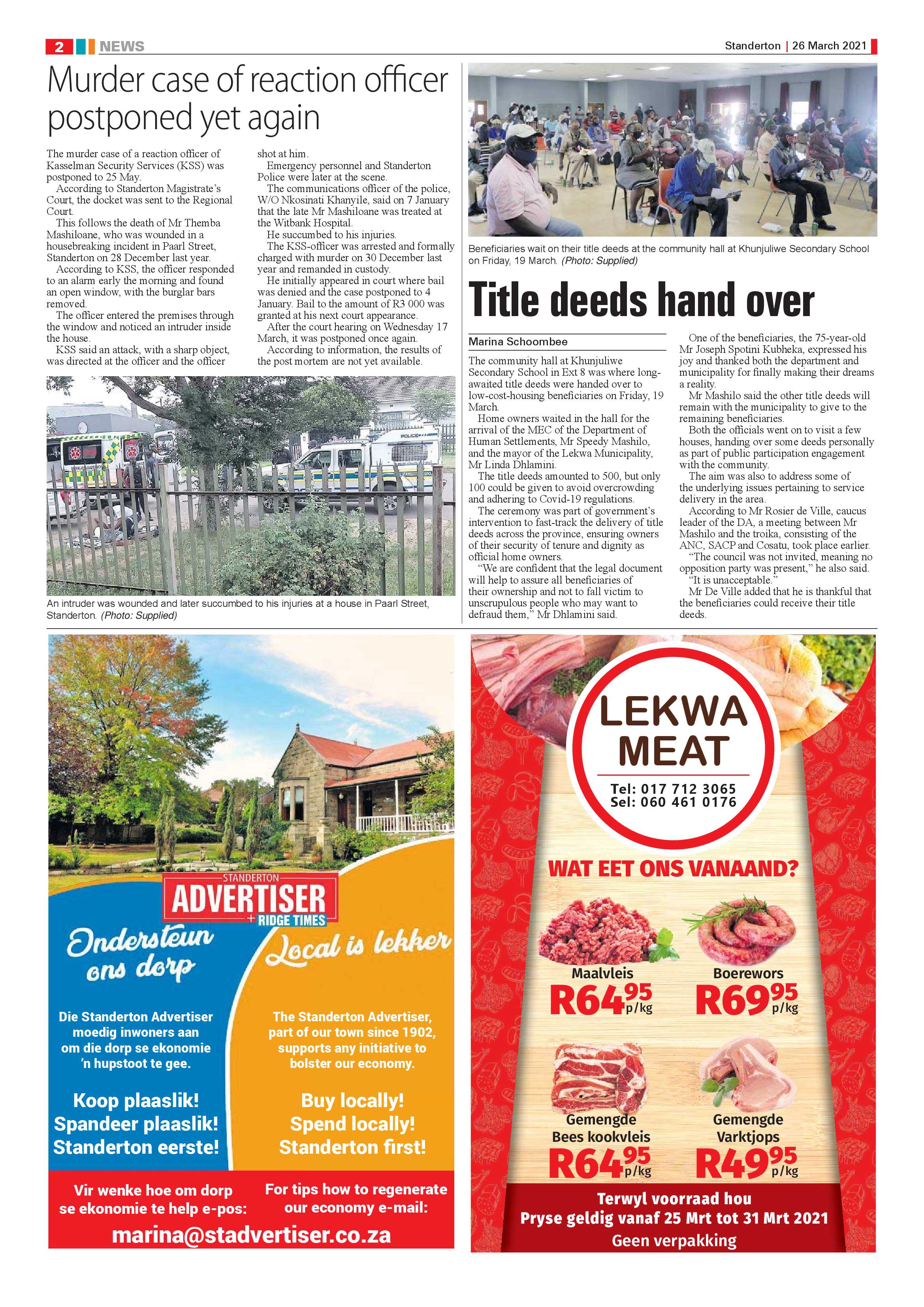 Standerton Advertiser 26 March 2021 page 2