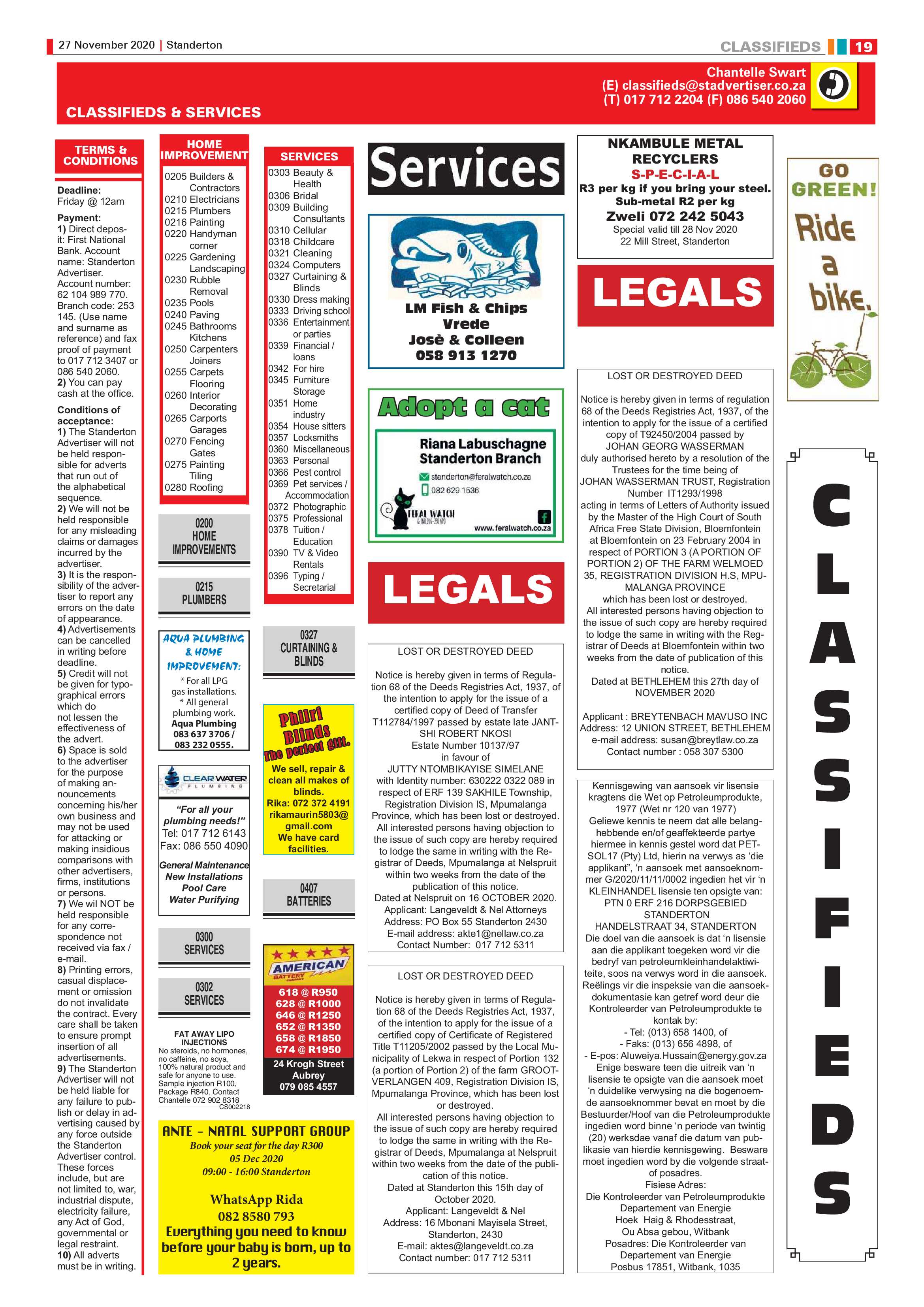 Standerton Advertiser 27 November 2020 page 19