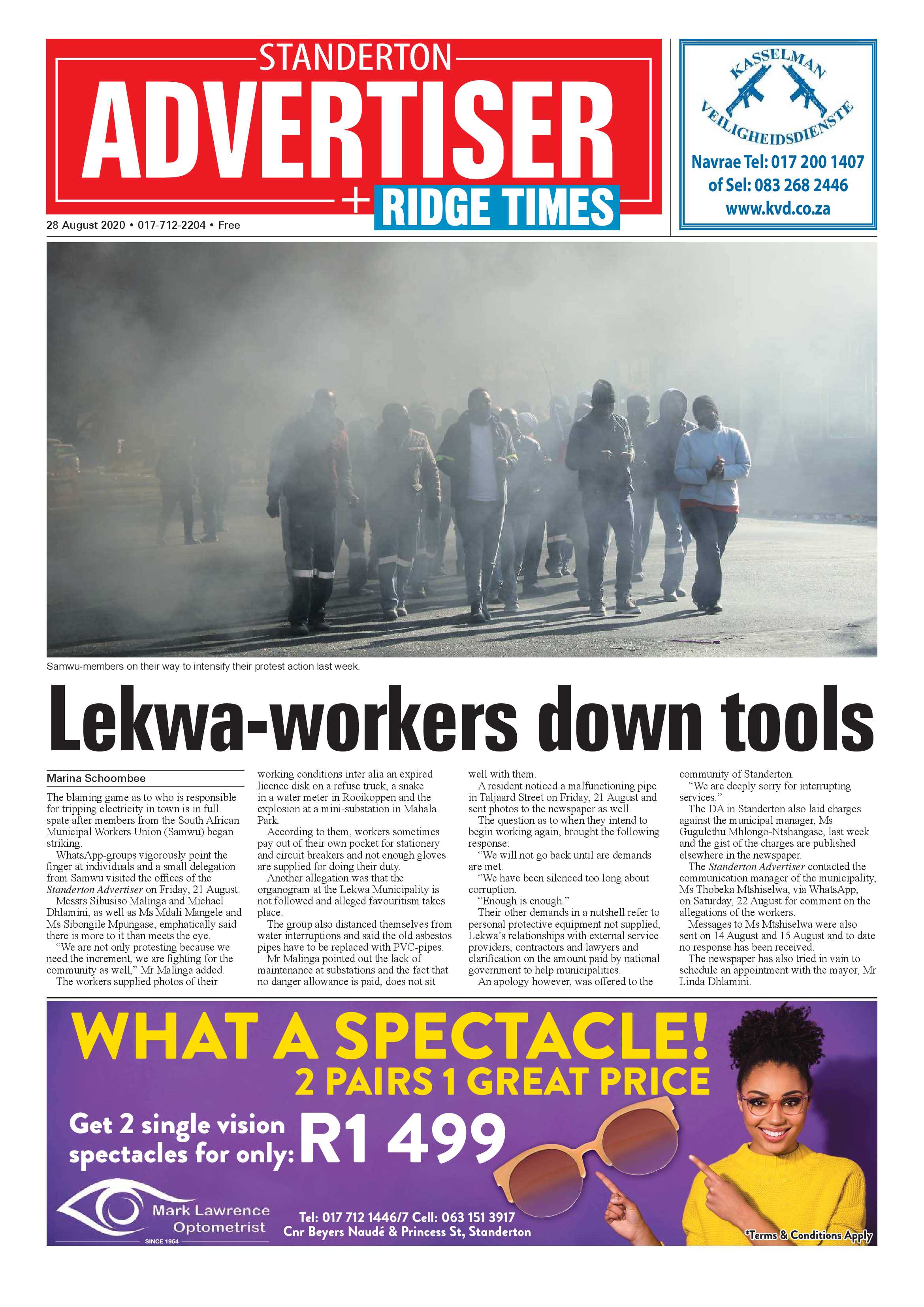 Standerton Advertiser 28 August 2020 page 1