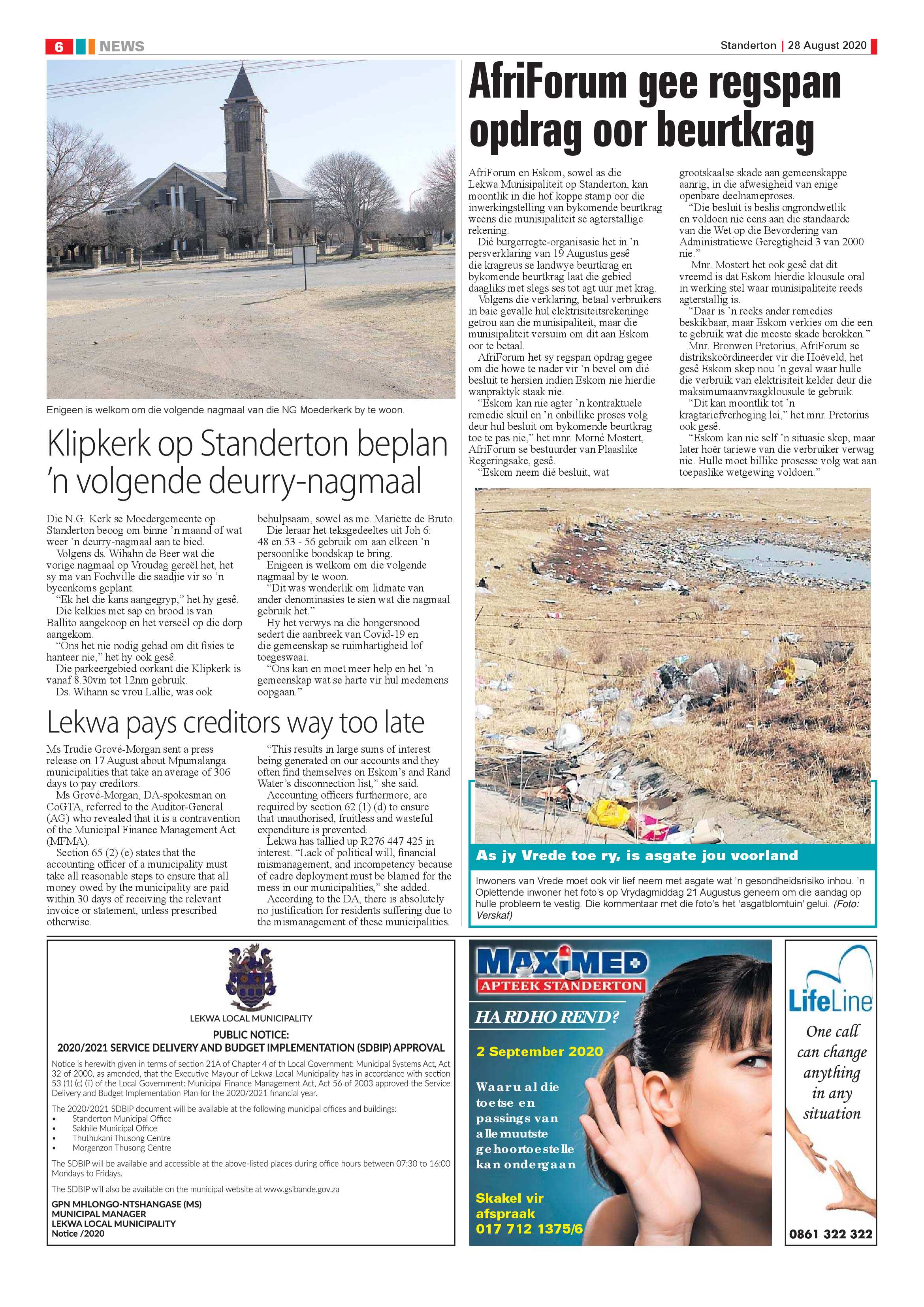 Standerton Advertiser 28 August 2020 page 6