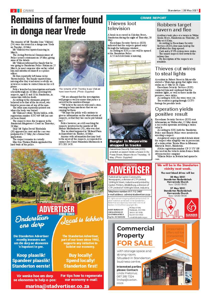 Standerton Advertiser 28 May 2021 page 2