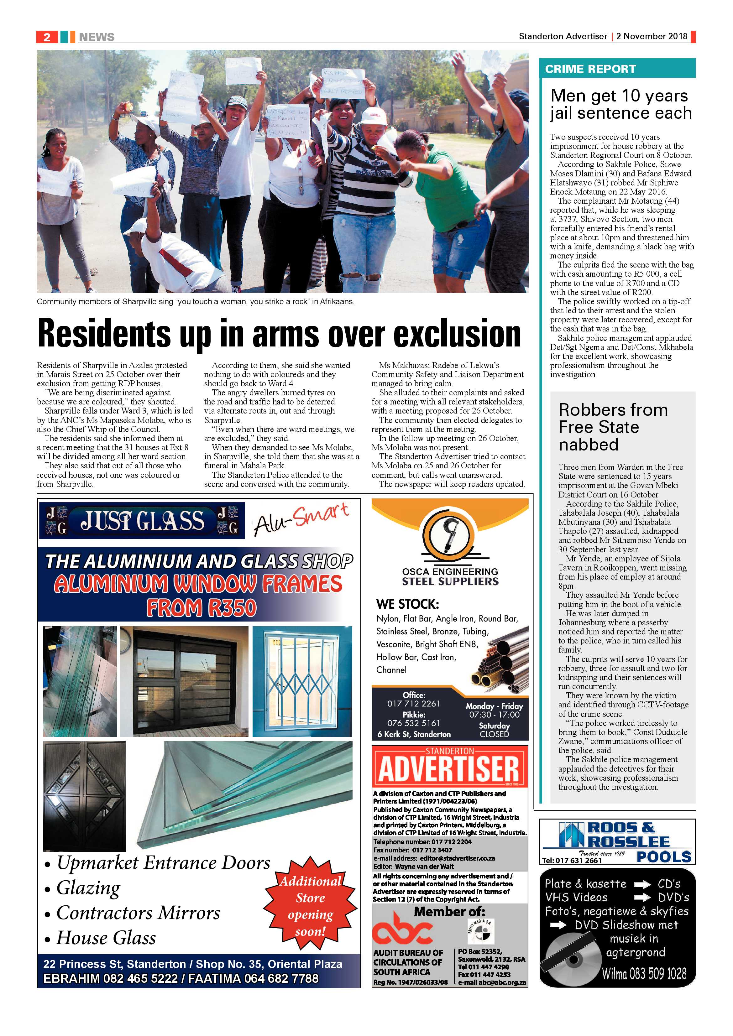 Standerton Advertiser 2 November 2018 page 2