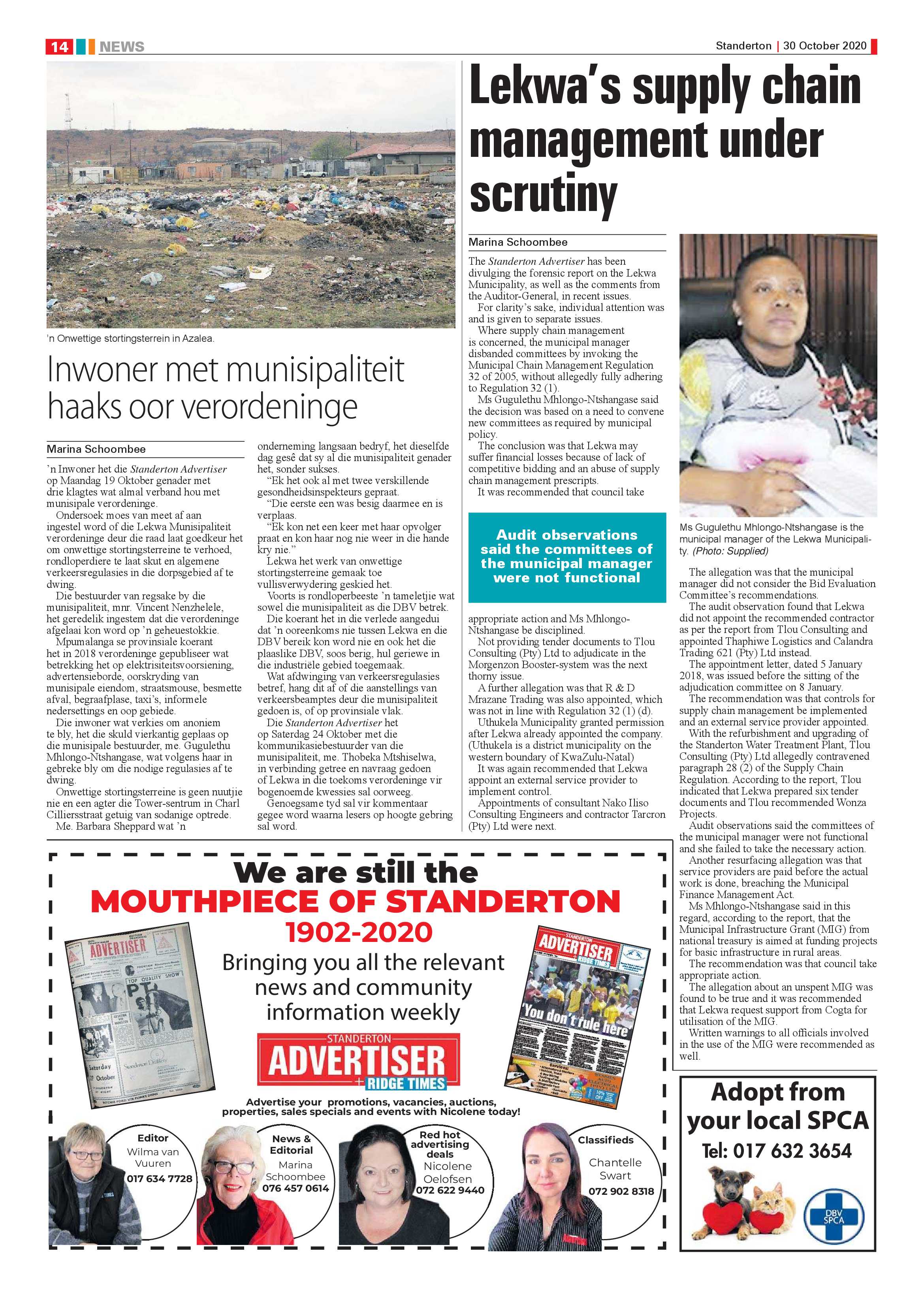 Standerton Advertiser 30 October 2020 page 14