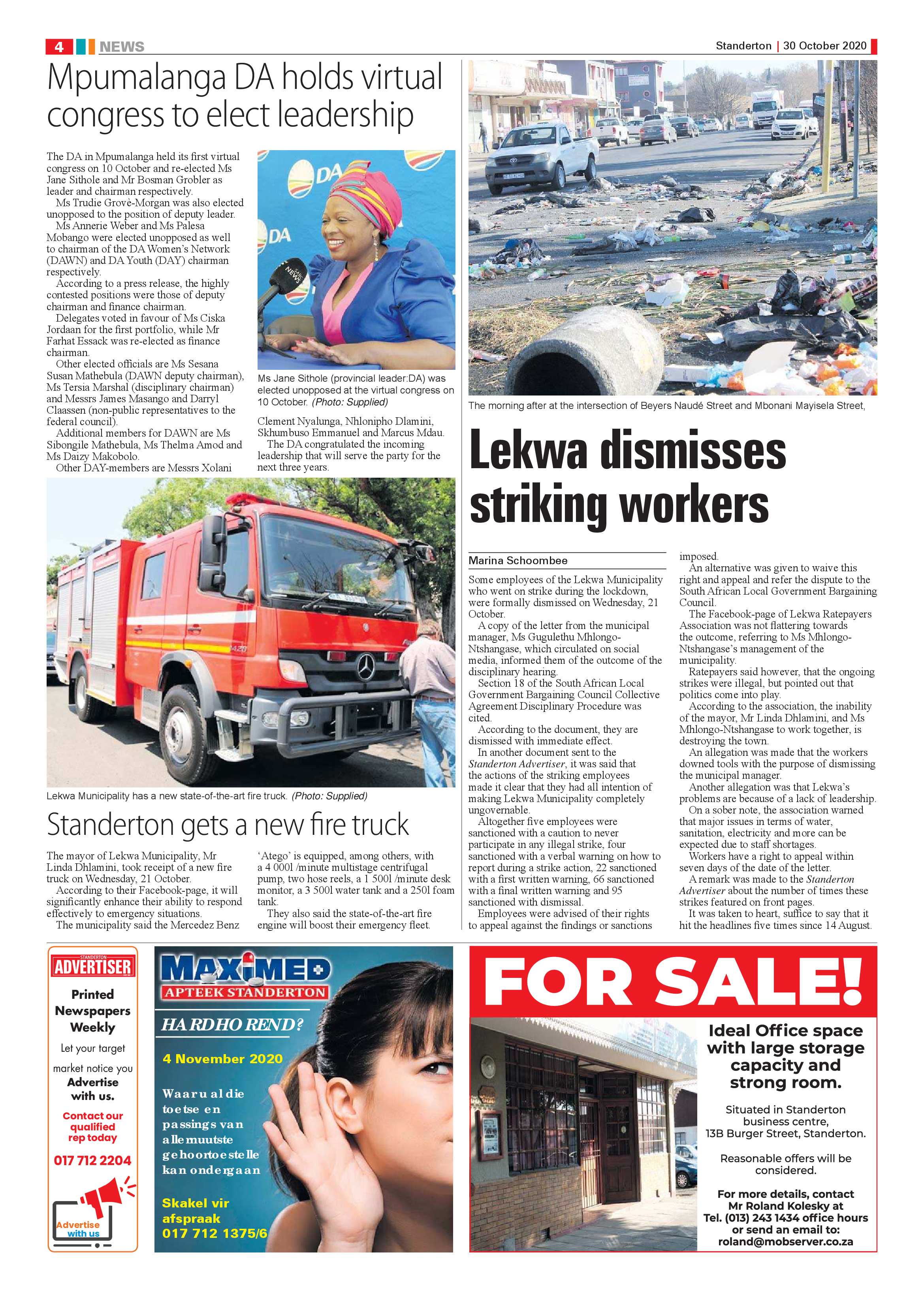 Standerton Advertiser 30 October 2020 page 4