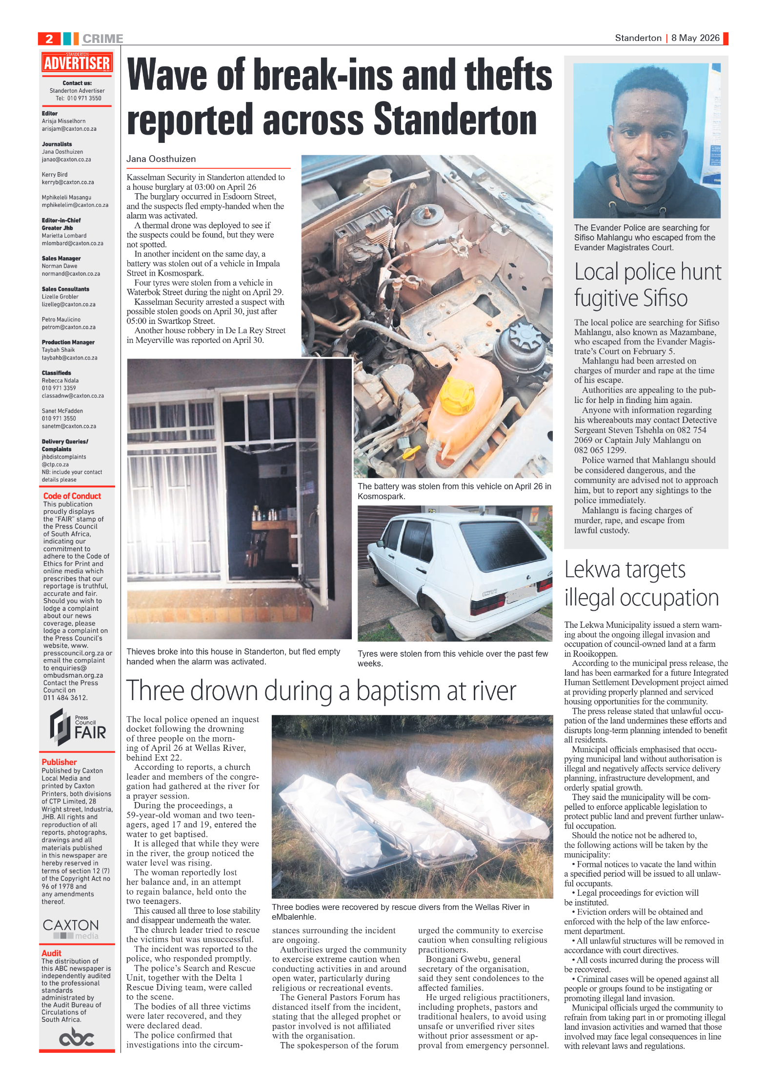 Standerton Advertiser 8 May 2026 page 2