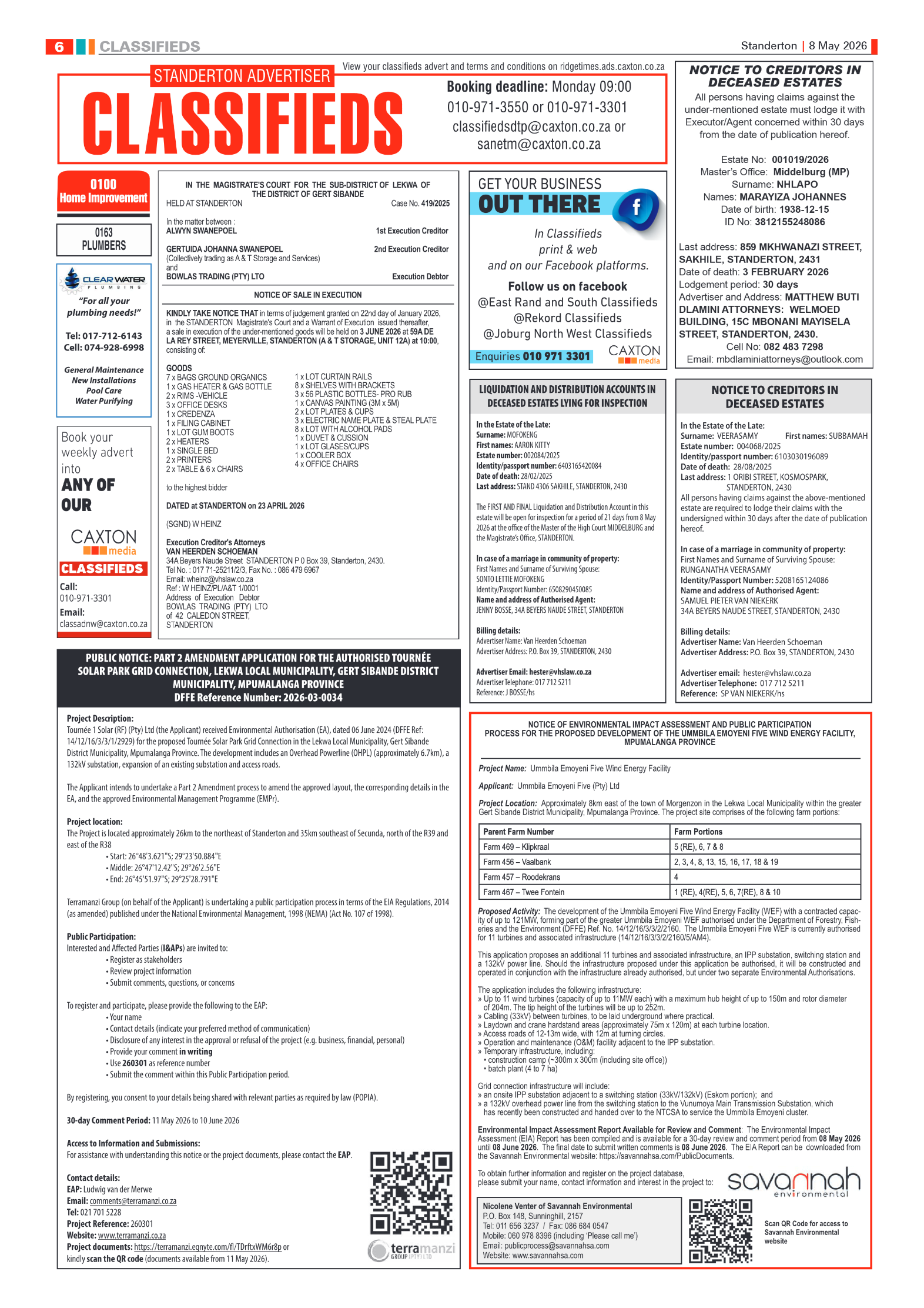 Standerton Advertiser 8 May 2026 page 6