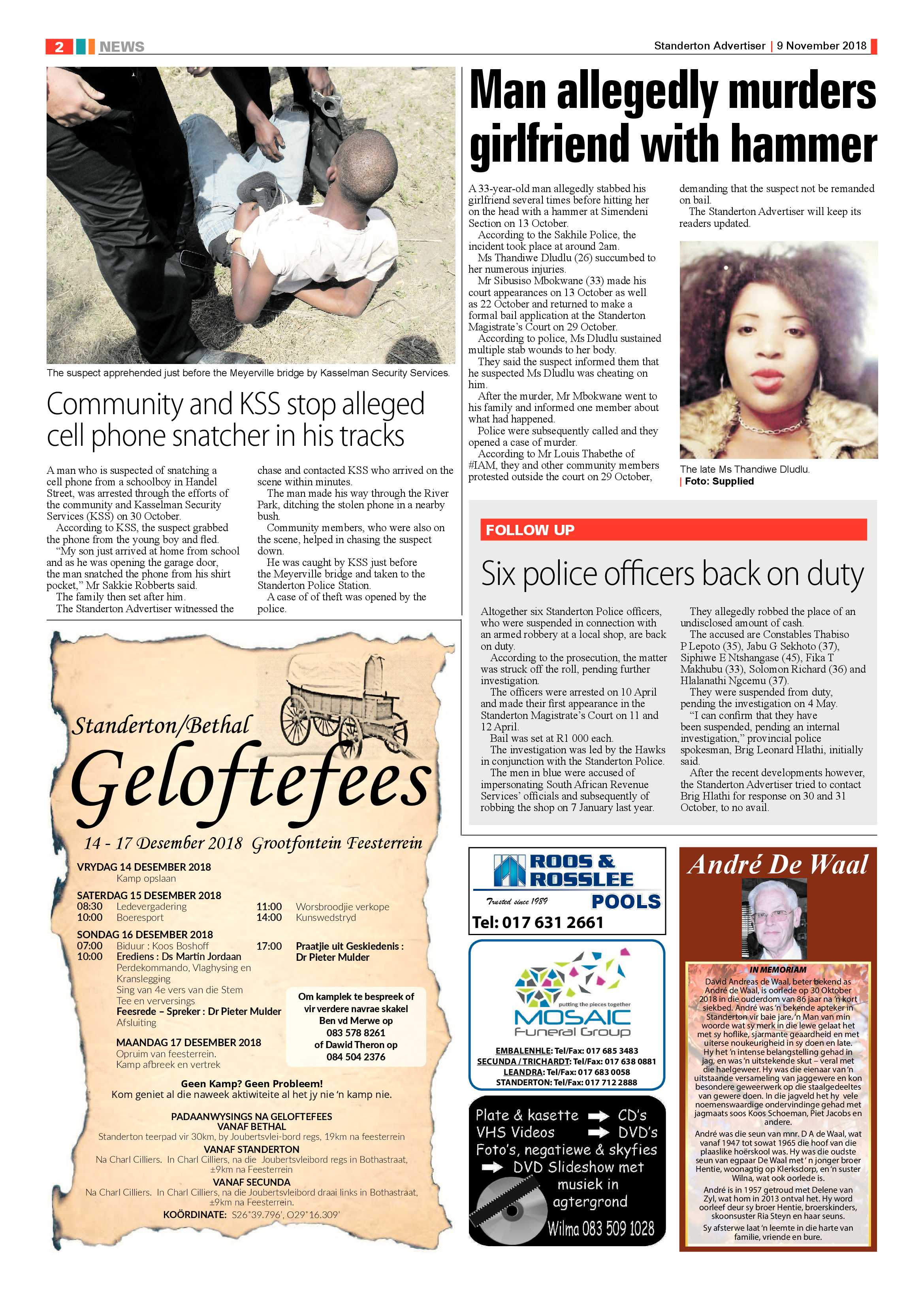 Standerton Advertiser 9 November 2018 page 2