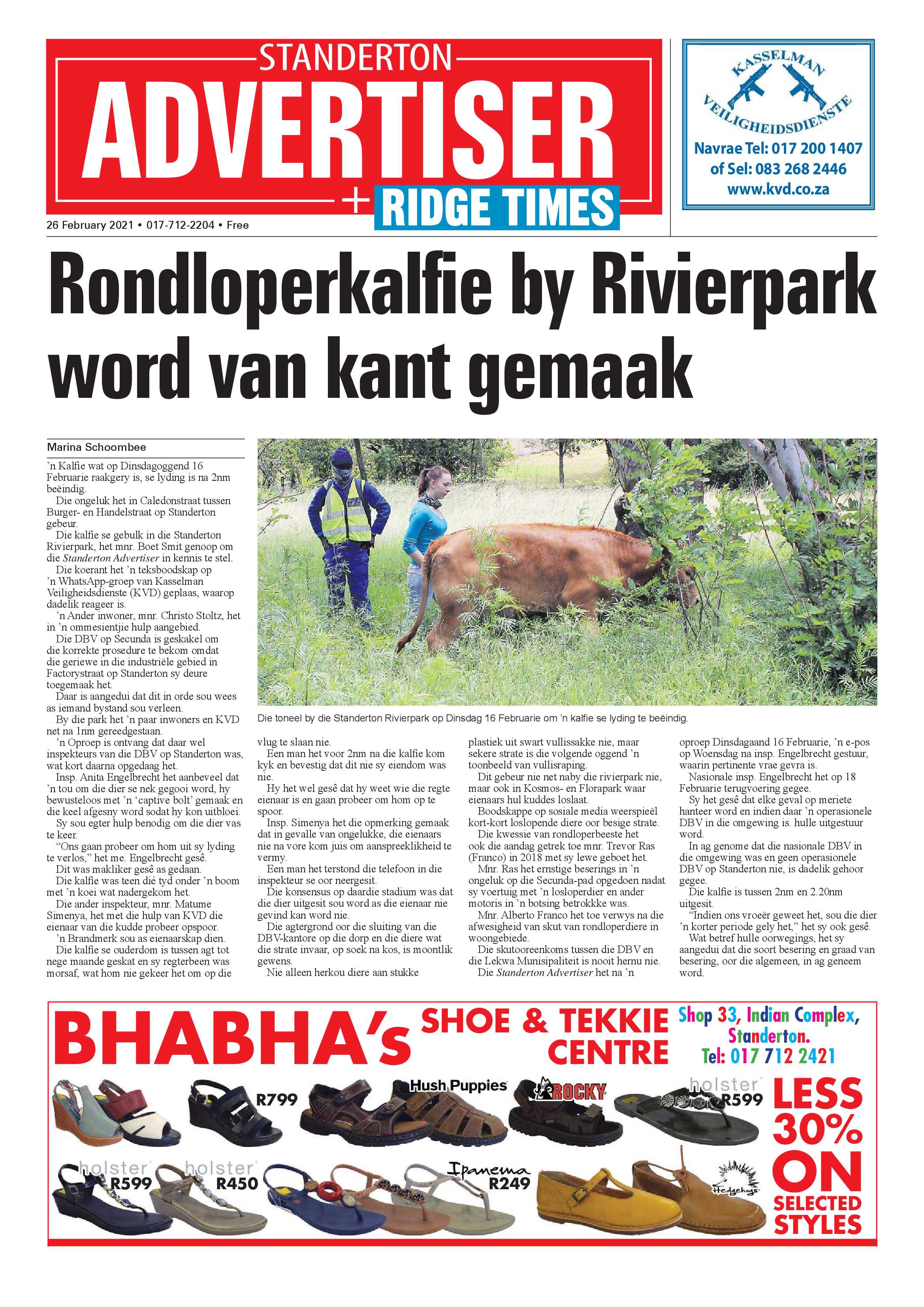 Standerton Advertiser 26 February 2021 page 1