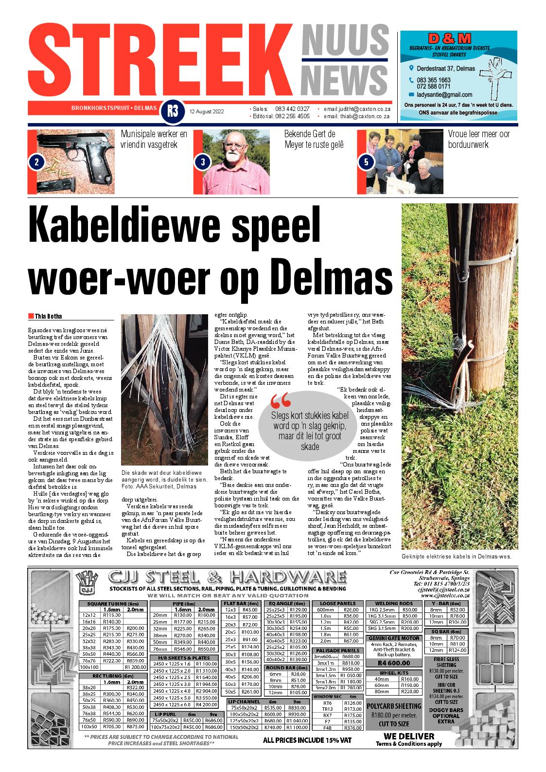 Streeknuus 12 Aug 2022 page 1