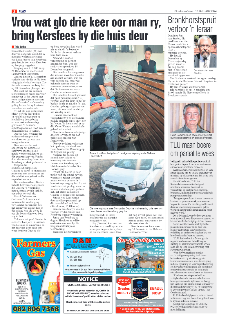 Streeknuus 13 January 2024 page 2