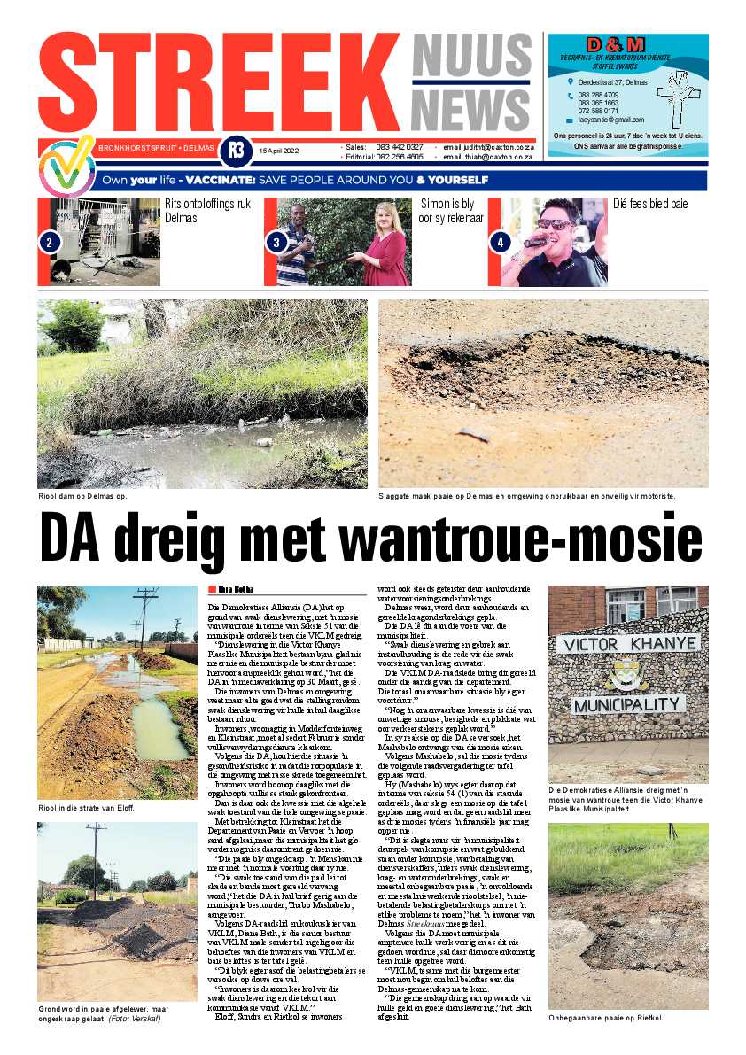 Streeknuus 15 April 2022 page 1
