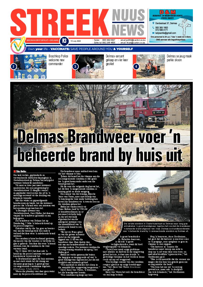 Streeknuus 15 July 2022 page 1