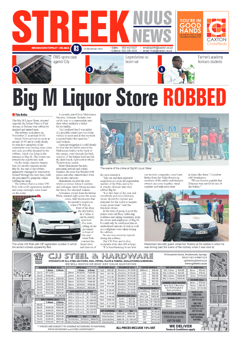 Streeknuus 24 November 2023 page 1