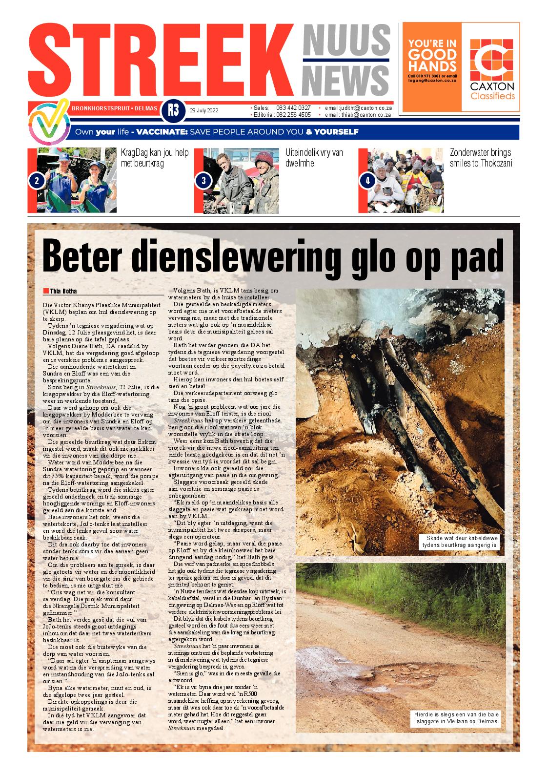 Streeknuus 29 July 2022 page 1