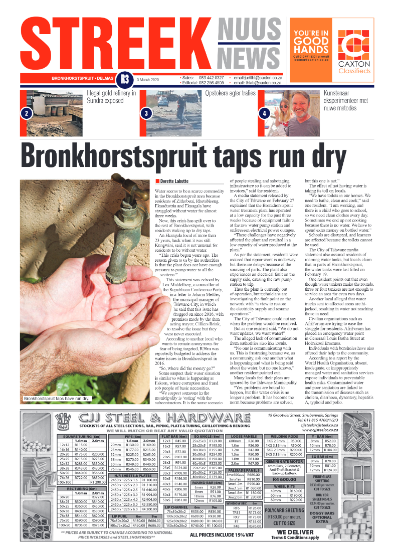Streeknuus 3 March 2023 page 1