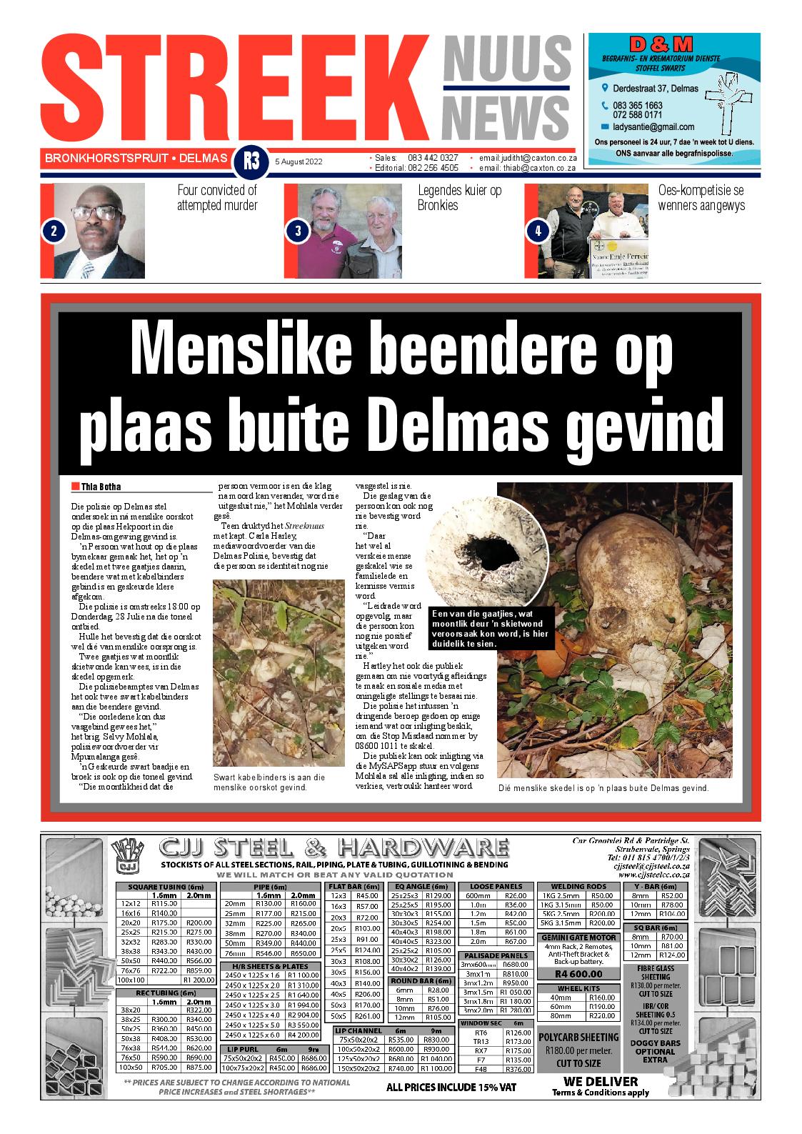 Streeknuus 5 Aug 2022 page 1